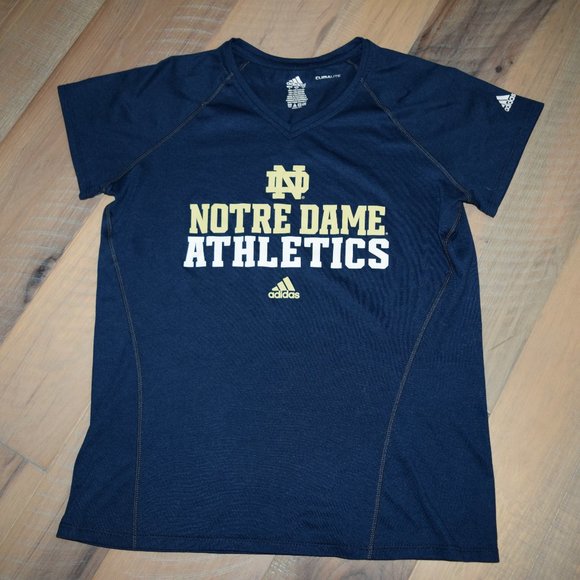 ADIDAS Notre Dame Athletics Tee Shirt Top Climalit
